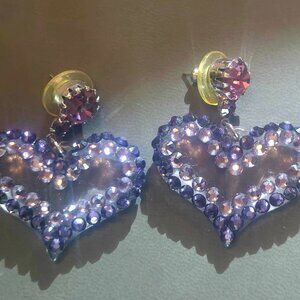 Tarina Tarantino purple heart earrings